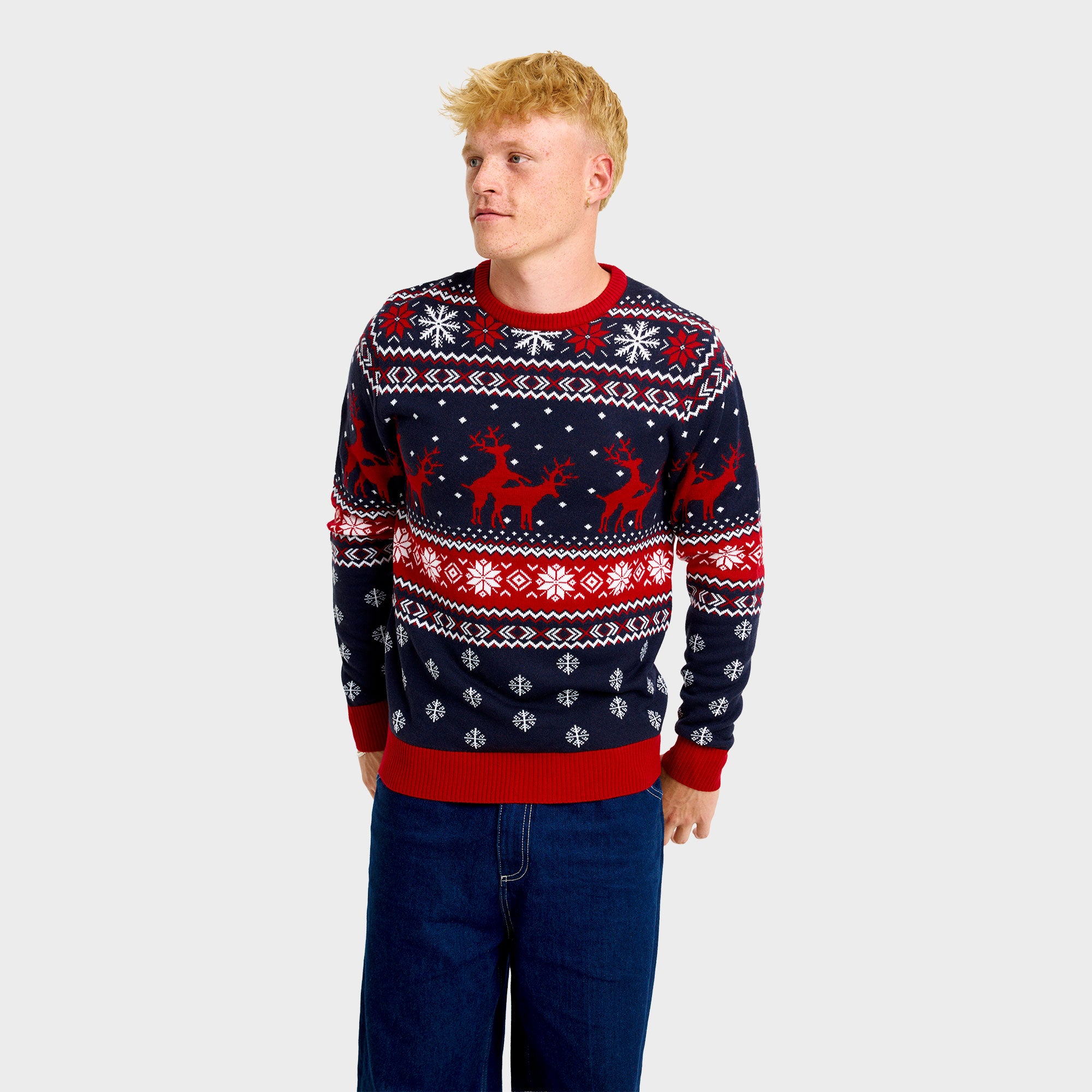 Det kække rensdyr julesweater - Herre